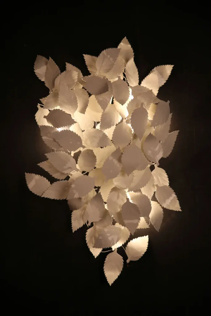 Applique laque blanche feuilles de cerisier ART ET FLORITUDE